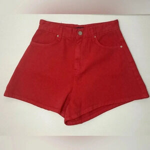 Over Rich Orange Denim High Waisted Shorts Size S